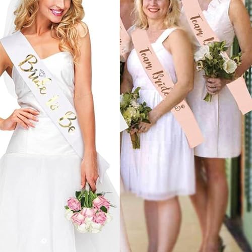 BLUPLE 6 Team Bride Sashes,1 Bride to Be Sash,Team Bride, Bachelorette Party Sash, Wedding Party Gift for Bridesmaids (7)