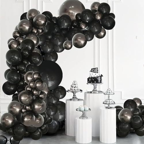 Felice Arts Birthday Party Black and Dark Grey Balloon Arch Kit Latex Balloon Garland Kit for Wedding Engagements Graduati...
