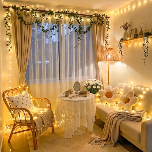 JMEXSUSS 168FT 600 LED Christmas Lights Outdoor Waterproof Clear Wire Indoor String Lights for Outside Warm White Christma...