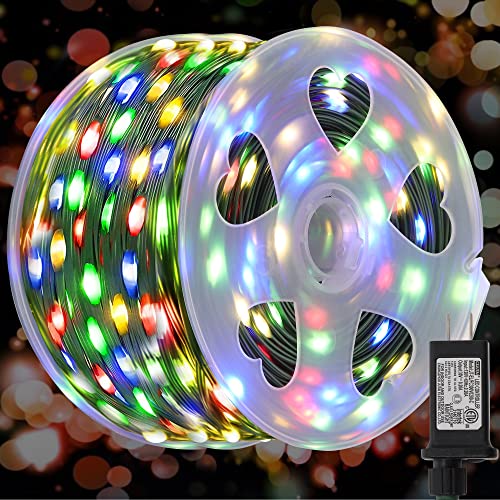WATERGLIDE Extra Long 328 FT Fairy String Lights, 1000 LED Outdoor Green Wire Christmas Lights, Plug in Mini Light 8 Modes...
