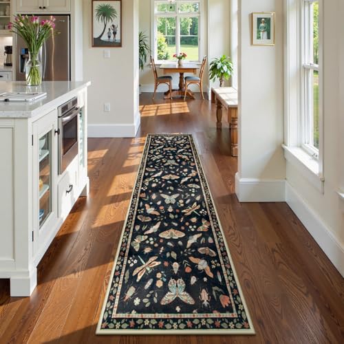 Lahome Insect Hallway Runner Rug, 2'5''x8' Ultra-Thin Washable Runners for Hallways Kitchen, Soft Laundry Room Rug Non-Sli...