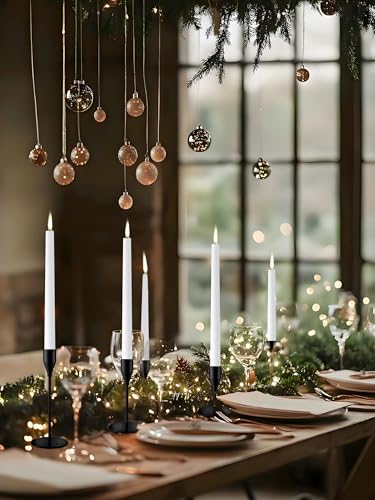 ECHFSM Black Taper Candle Holders for Wedding Table Centerpiece,Tall Taper Candlestick Holders Bulk Set of 27,Metal Candle...