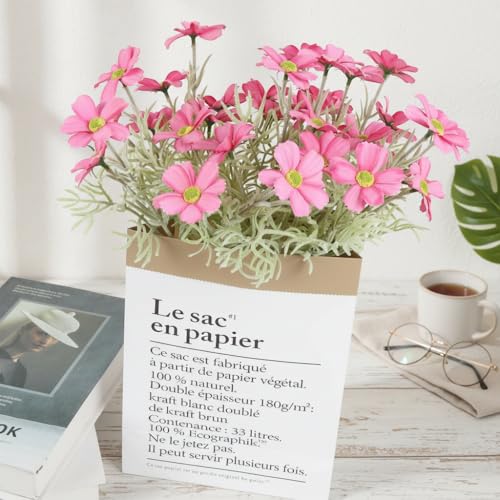 10 pcs Cosmos Artificial Flowers 16.9 in Cosmos Faux Silk Flowers Fake Wildflowers Artificial Daisies for Home Decor Flora...