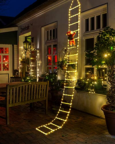 Toodour LED Christmas Lights - 10ft Christmas Decorative Ladder Lights with Santa Claus, Xmas Decorations Light for Indoor...