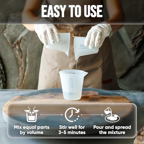 CRAFT RESIN 1 Gallon Table Top Epoxy Resin Kit – 1:1 Mix, Crystal Clear & High Gloss, UV Resistant, Self-Leveling, Resin E...