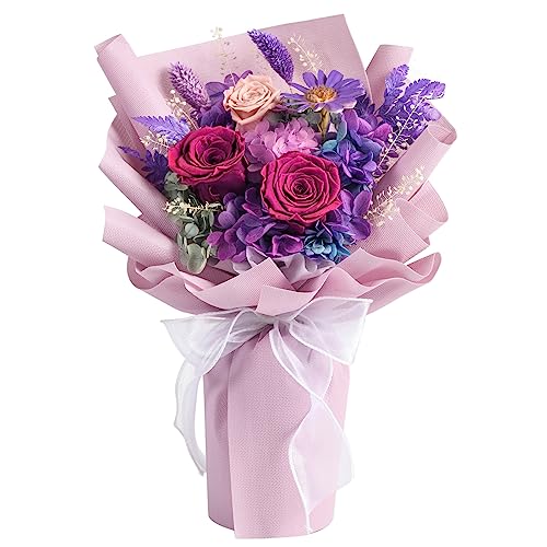 lovenfold Flowers for Delivery,Preserved Flowers Bouquets,Purple Rose Bouquets That Last 1-3 Years,Birthday Flowers Gifts ...