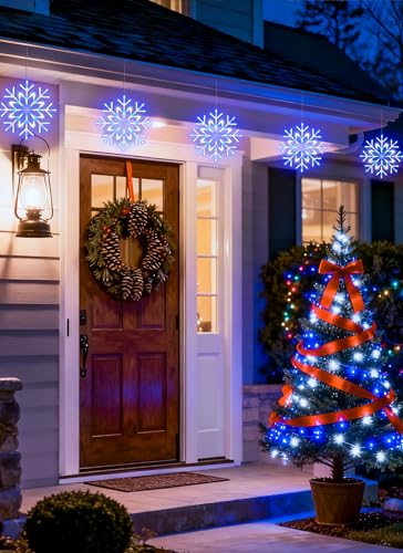 Brightown Large Snowflake Pathway Lights,10-Pack 34" Outdoor Snowflake Christmas Lights Decor for Yard, 8 Modes Sidewalk M...