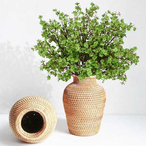 Yastouay 5 Pcs Silk Green Fake Flowers Babys Breath Flowers Artificial Bulk, Spring Fowers Artificial for Decoration for D...