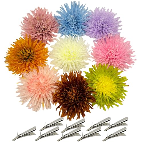 7 Inch Large Chrysanthemum Flowers Artificial Heads,Silk Flowers for Crafts,Fake Flowers Bulk,Artificial Flowers for Cake ...