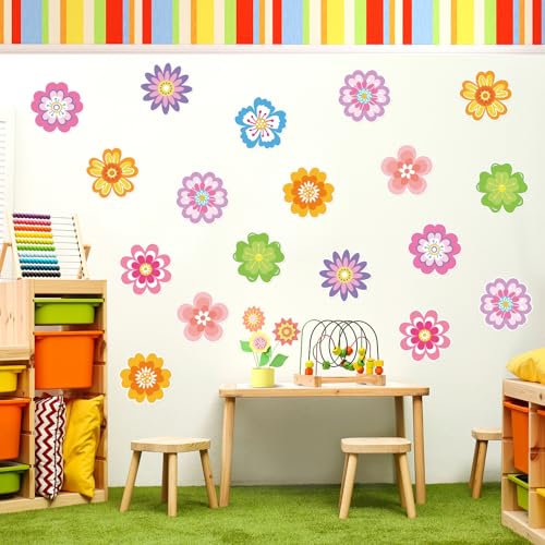 Hedeey 54 Pcs Spring Floral Paper Flower Decor for Spring Bulletin Board Classroom Decoration (Flower 54)