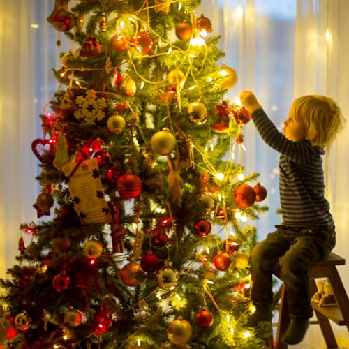 Green Convenience 33ft 100 LED String Lights,Battery Christmas Music Light Waterproof,Motion Sensor Christmas Lights with ...