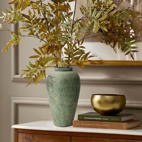 Ceramic Flower Vase Home Decor - 9.2 inch Large Farmhouse Table Vases, Rustic Decorative Vases for Kitchen Living Room Cof...