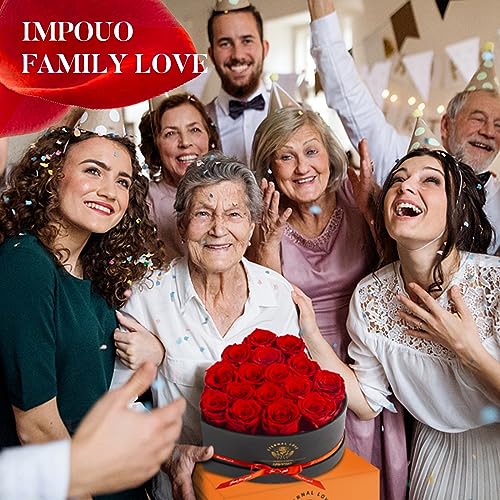 Impouo 16-Piece Preserved Rose Birthday Gifts for Women, Eternal Rose Preserved Flowers for Delivery Prime Mothers' Day, V...