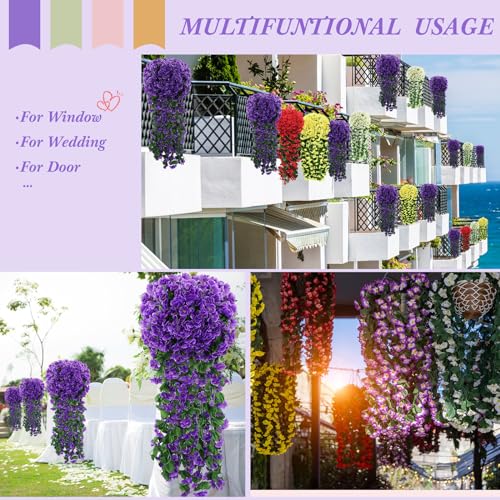 Yuxung 10 Pack 10 Pack Artificial Hanging Flowers Garland Arch Flowers for Wedding Ceremony Wall Home Floral Party Garden ...