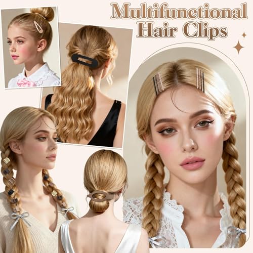 173 Pcs Hair Accessories Kit Include Flat Hair Clips Hair Brush Satin Scrunchies Mini Hair Claw Hairpins Hair Ties for All...