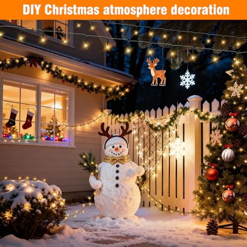 Nisocy 200 LED Christmas Connectable String Lights Outdoor Waterproof – Warm White Fairy Lights with Plug, Tree Lights for...