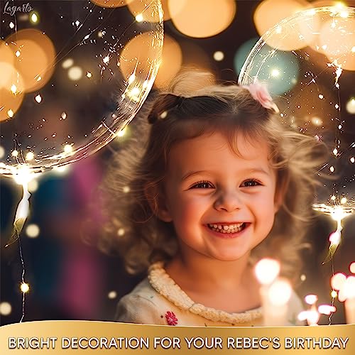10 Pcs LED Balloons Light Up Balloons for Parties – Clear 18" Balloon with Gold String Lights & Individual Switch – Light ...