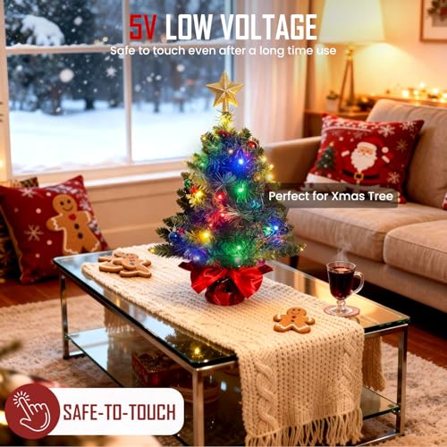 Fairy Lights USB Plug in 33ft 100LEDs with Remote, Warm White 20 Color Changing Light Twinkle Firefly String Lights for Be...