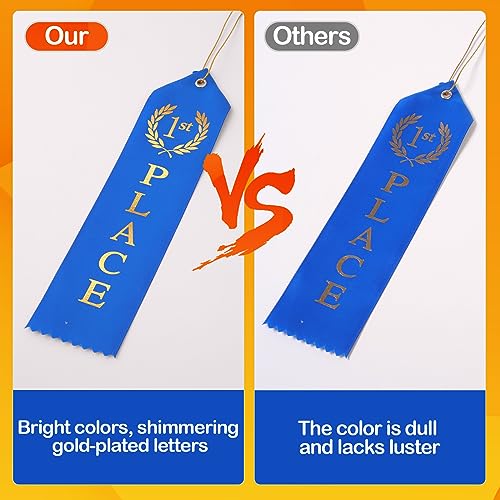 48PCS Award Ribbons, Medal Ribbons for 1st, 2nd, 3rd Place, Event Card & Rope Included, Perfect for Competitions, Sports E...