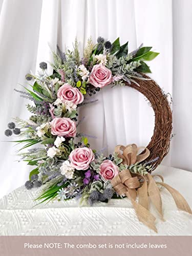 FACINOC Roses Artificial Flowers Pink Bouquets Box Set for DIY Bridal Wedding Shower Decorations Fake Floral Arrangements ...