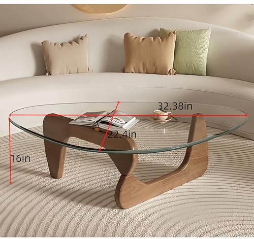 Modern Glass Coffee Table for Living Room, Small mid Century Coffee Table, Stylish Coffee Tables Suitable for Bedroom Livi...
