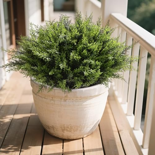Waipfaru 24 Bundles Artificial Plants Outdoor， UV Resistant Artificial Plants，Fake Plants for Outdoor Christmas Porch Deco...