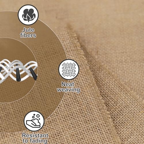 6 Pack Burlap Table Runners 12x108 Inch - Natural Jute Rustic Farmhouse Table Runner Decor for Western Wedding, Farmhouse ...