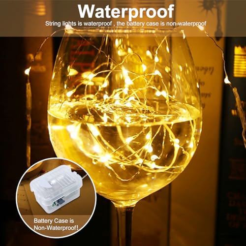 AIKEI 12 Pack Led Fairy Lights Battery Operated String Lights Waterproof Silver Wire 7 Feet 20 Led Firefly Starry Moon Lig...