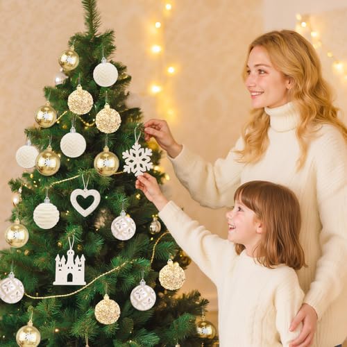 EverMerry 25 Pcs Christmas Ball Ornaments for Xmas Christmas Tree, Shatterproof Hanging Ball for Party Outdoor Decoration...