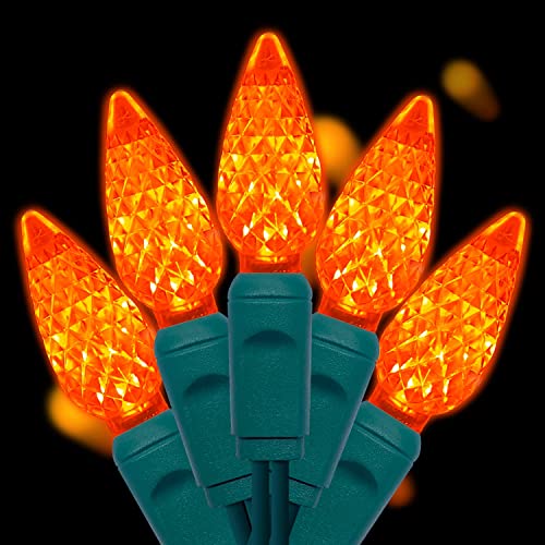 UL Listed 50 Count C6 Led Christmas Lights,C6 Strawberry Lights Bulbs,Outdoor Led String Lights for Garden Patio Halloween...