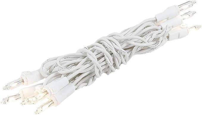 Novelty Lights 5.5 Feet 10 Bulb Clear Mini Light String on White Wire, Non-Connectable Incandescent Fairy Lights for Bottl...