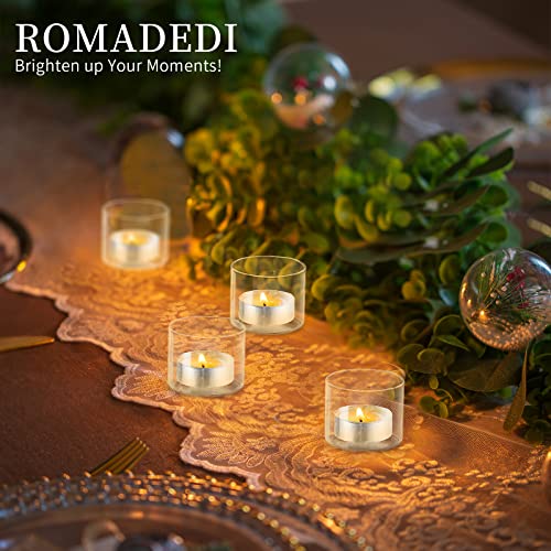 Votive Tea Light Candle Holders - Mini Clear Glass Tealight Holder as Candlelit Dinner Party Events Birthday Wedding Recep...