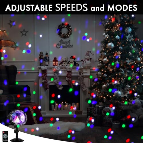 Yokgrass Christmas Snowfall Projector Lights, Multi Colors Holiday Lights with Remote Control, White Snow, Indoor Outdoor ...