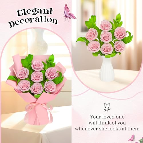 Cooeach Preserved Flowers Bouquet Flowers for Delivery Forever Real Roses, Long-Lasting | Birthday Gifts for Women, Mom, W...