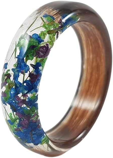 Lock of Hair Keepsake Ring with Flowers Memorial Jewelry Mom Dad Nan Child Pet Loss Horse Custom Resin Band