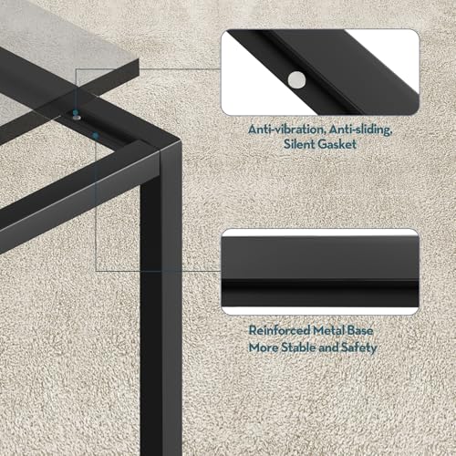 SAYGOER Glass Coffee Table Modern Coffee Tables Simple Rectangular Center Table with Open Space for Living Room Home Offic...