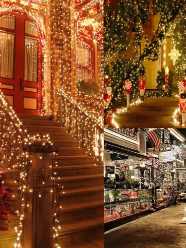 Twinkle Star Outdoor Christmas Lights Battery Operated 50 LED Mini String Light with 8 Modes, 16ft Waterproof Fairy Lights...