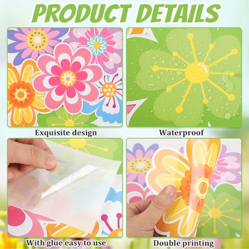Hedeey 54 Pcs Spring Floral Paper Flower Decor for Spring Bulletin Board Classroom Decoration (Flower 54)