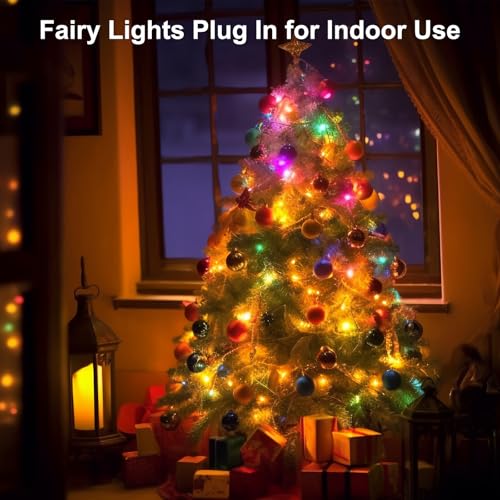 33FT 100LED Christmas Lights Plug in,Outdoor Indoor Connectable Fairy Lights with Timer and 8 Modes,Christmas Tree Lights ...