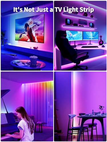 KANTUTOE LED Lights for TV, 23ft Backlights for 75-100in TV, RGB Backlight with Music Sync Bluetooth APP and Remote Contro...