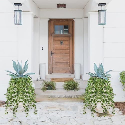 Hollyone 2pcs Artificial Hanging Plants 35.4" Fake Ivy Vine Faux Ivy Leaves Fire and UV Resistant Hanging Plant Wall Green...