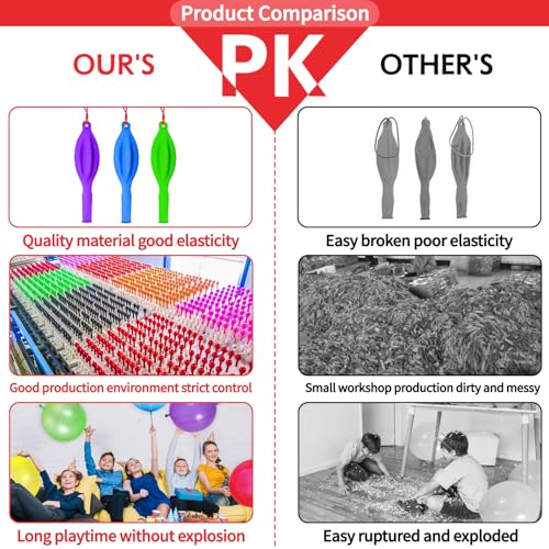 LEEZZIZZ 30Pcs Punch Balloons, Thickened Neon Punching Balloon Heavy Duty Party Favors for Kids with Rubber Band Handle, B...