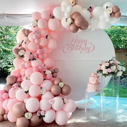 Awenztech Light Pink Balloons 12 inch, Pastel Pink Latex Balloon 50pcs Party Balloons for Graduation Bridal Baby Shower Ge...