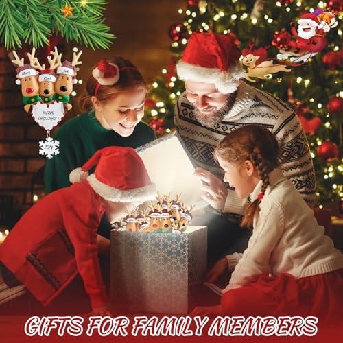 Personalized Heart Reindeer Christmas Ornaments 2025 - Custom Resin Elk Deer Ornament for Christmas Tree, DIY Family Name ...