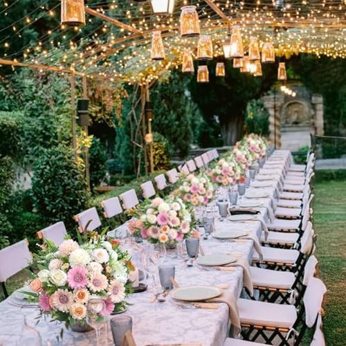 Luabue 8pcs Fake Peonies Pink Flowers Artificial Mixed Sunflowers White Roses 13 Inch Silk Flower Arrangements for Wedding...