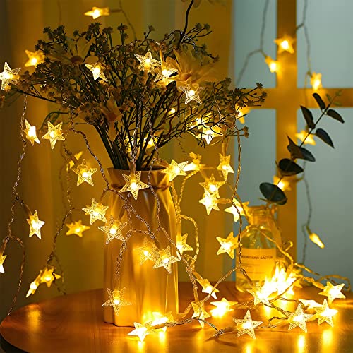 ANJAYLIA 40 LED Star String Lights 20 FT Fairy Christmas Lights Battery Operated for Indoor & Outdoor, Party, Wedding and ...