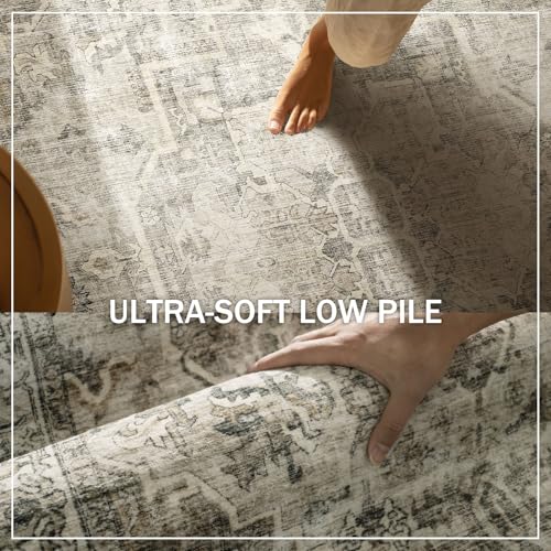 Machine Washable Kitchen Runner Rugs: 2'6"x8' Hallway Rug Non Slip Low Pile Stain Resistant Soft Carpet Runners for Hallwa...