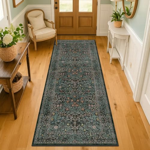 8ft Long Runners for Hallways Non Slip, 2'6" x 8' Floor Runner for Kitchen, Entryway Indoor, Washable Rubber Backing Stain...