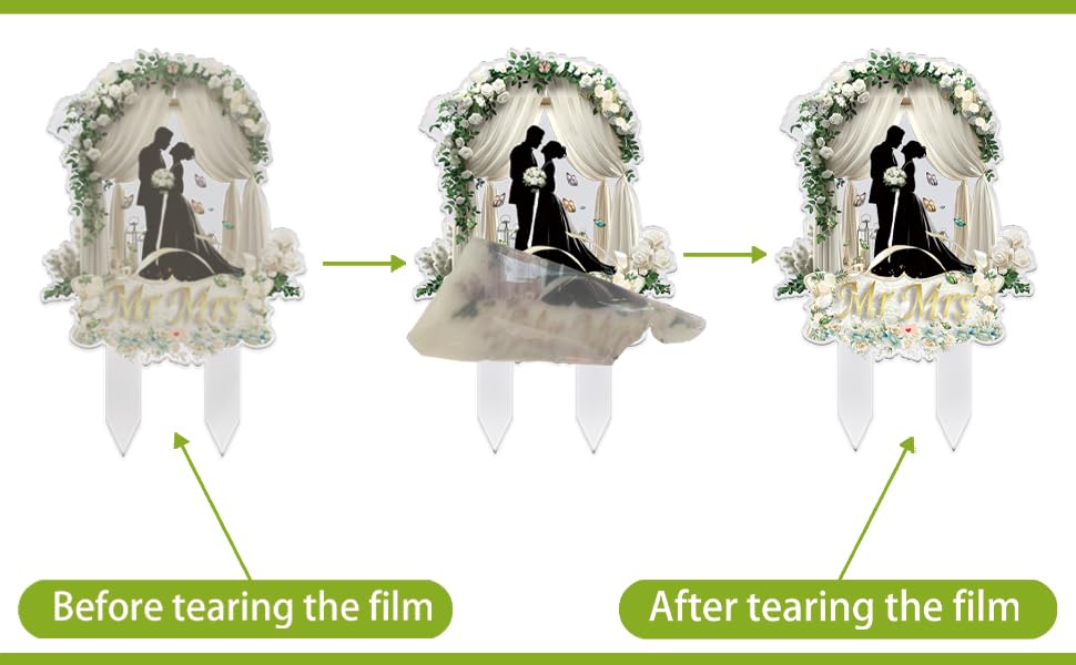 Wedding Toppers for Cake Bride and Groom - Mr and Mrs Cake Topper Wedding, Durable Bridal Cake Decor for Wedding Receptio...