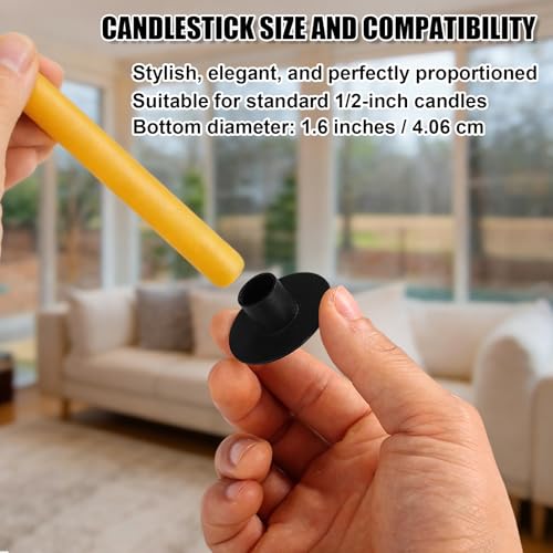 12pcs Iron Mini Taper Candle Holders for 1/2 Inch Candles, Small Metal Tapered Candlestick Stand Accessories for Chime Spe...